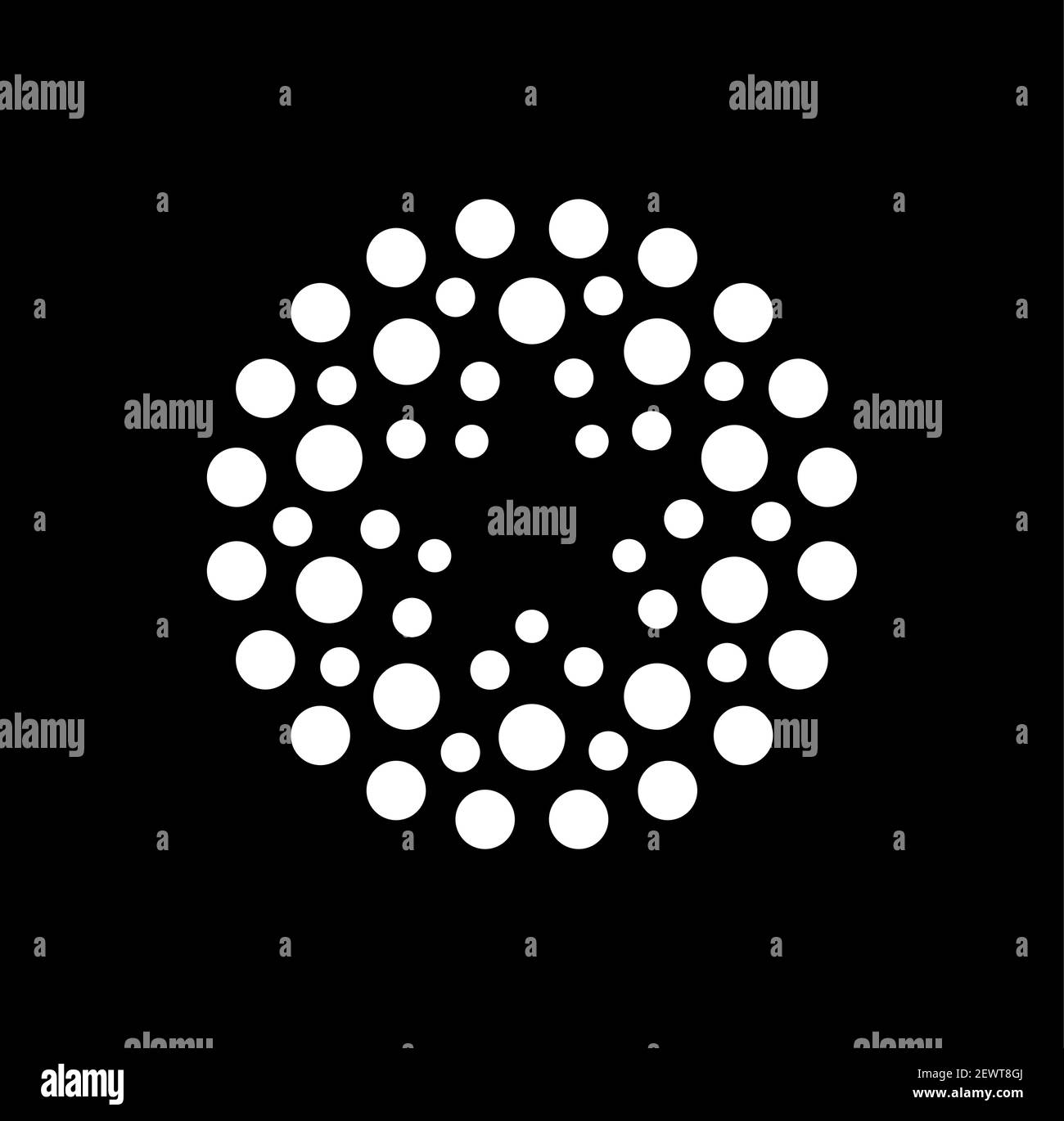 Creative circel or dots star logotype. Star in negative space vector logotype Stock Vector