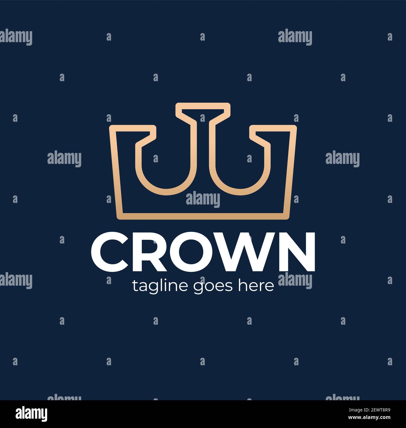 Premium style abstract gold crown logo symbol. Royal king icon. Modern ...