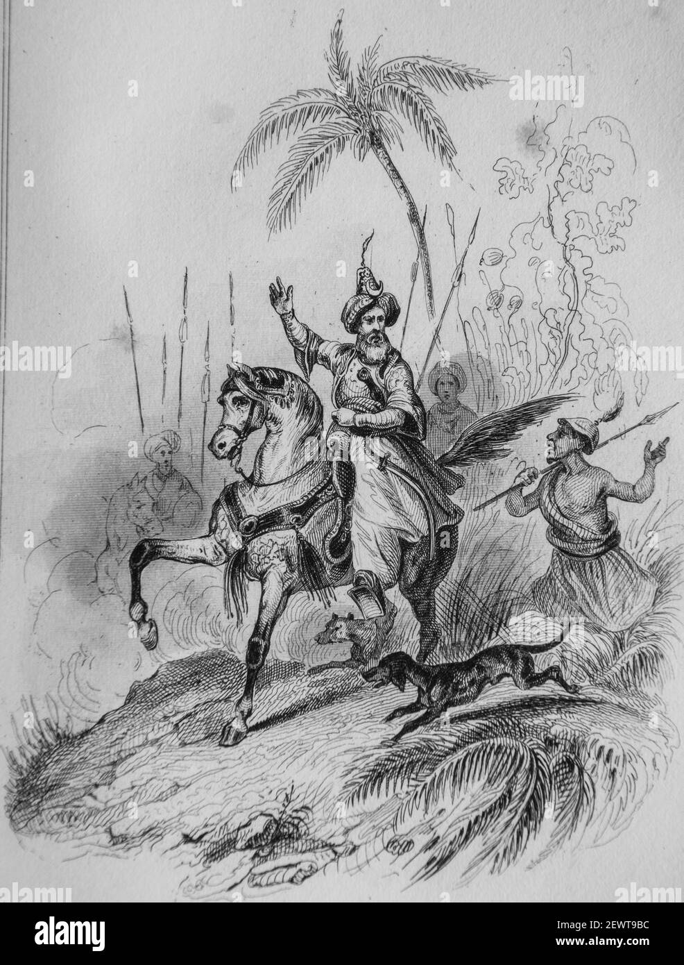 le roi  de perse, fables de florian illustrees par victor adam ,editeur delloye,desme 1838 Stock Photo