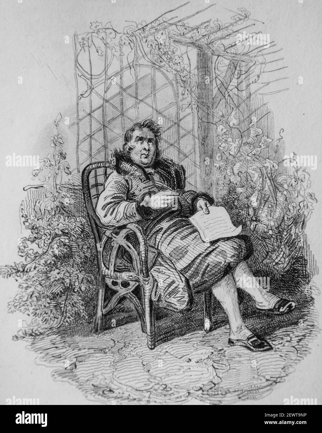 l'aigle et le hibou, fables de florian illustrees par victor adam ,editeur delloye,desme 1838 Stock Photo