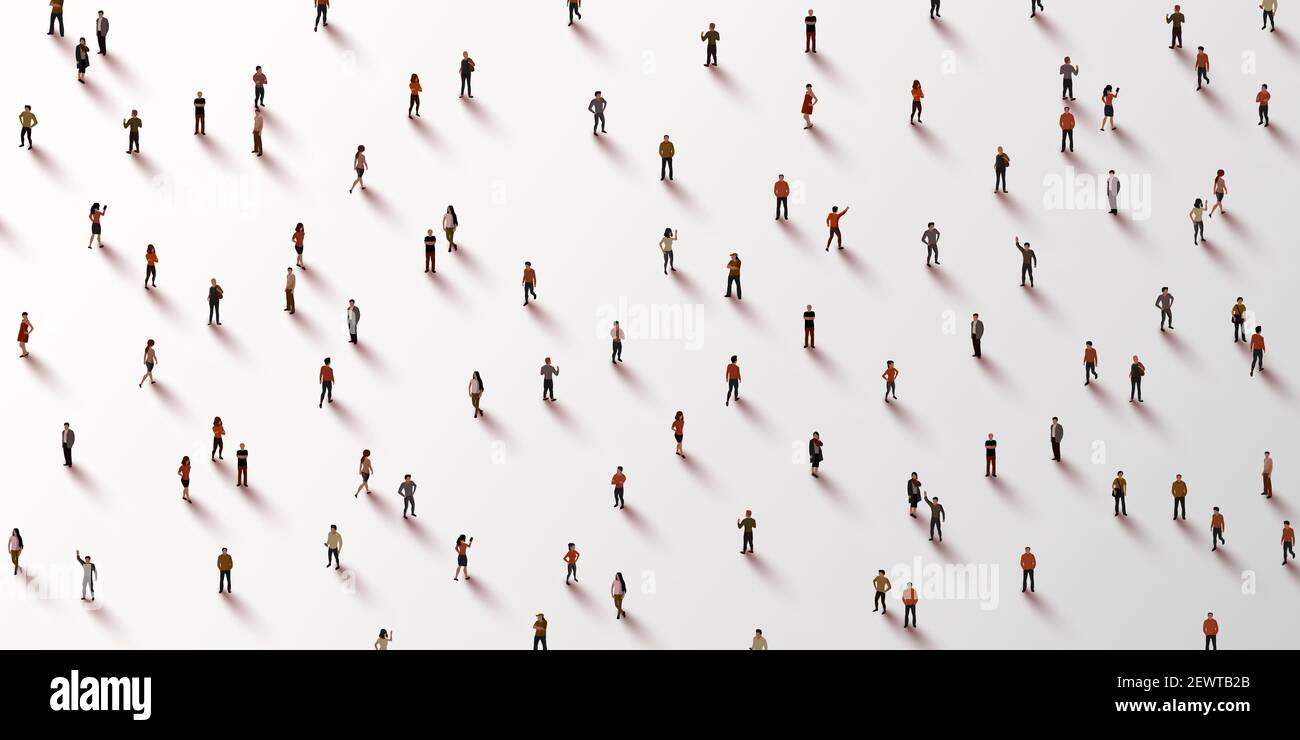 Large group of people on white background. People crowd concept. Vector ...