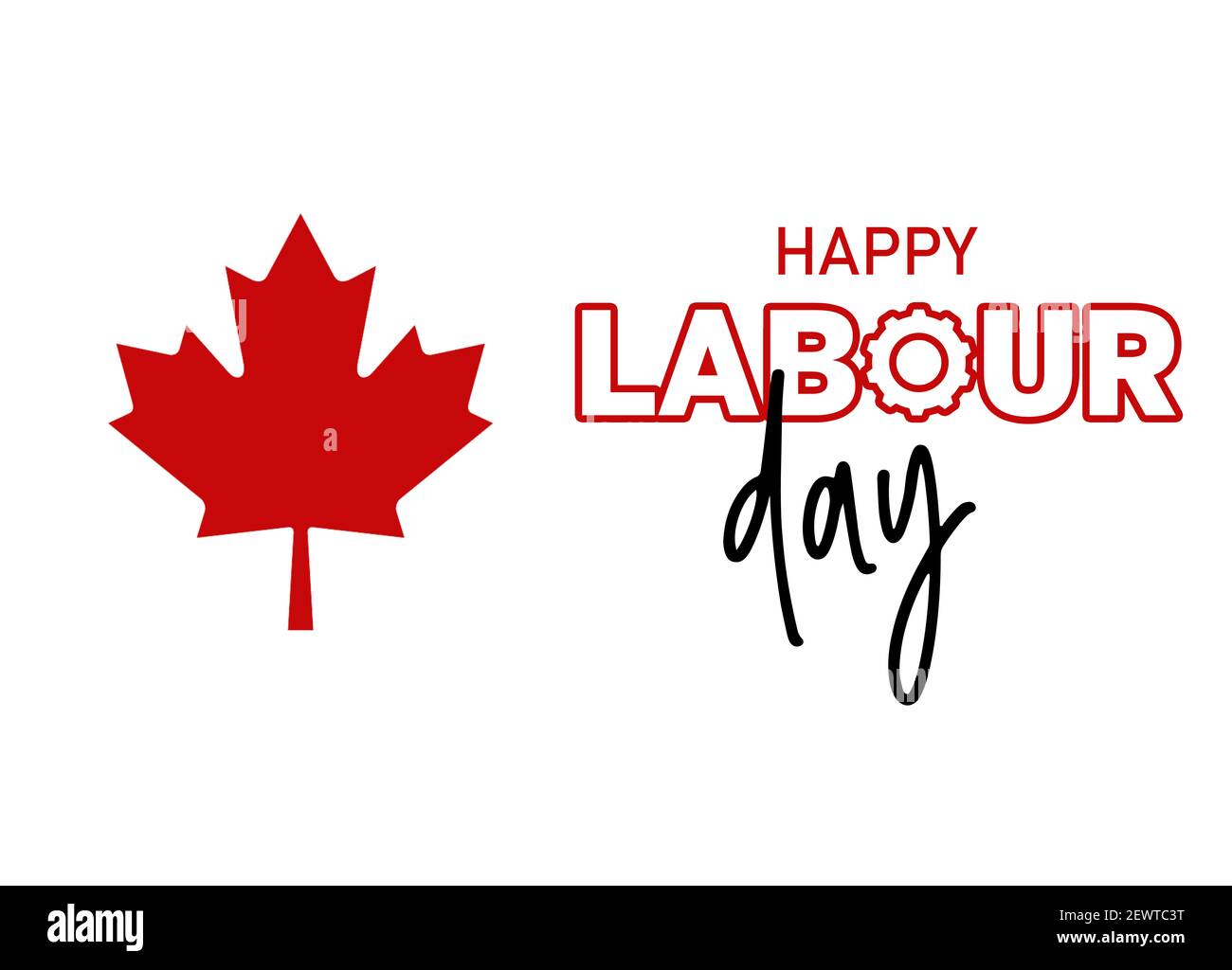 Happy Labour Day calligraphy hand lettering on white background. Holiday in Canada  typography poster Stock Photo - Alamy