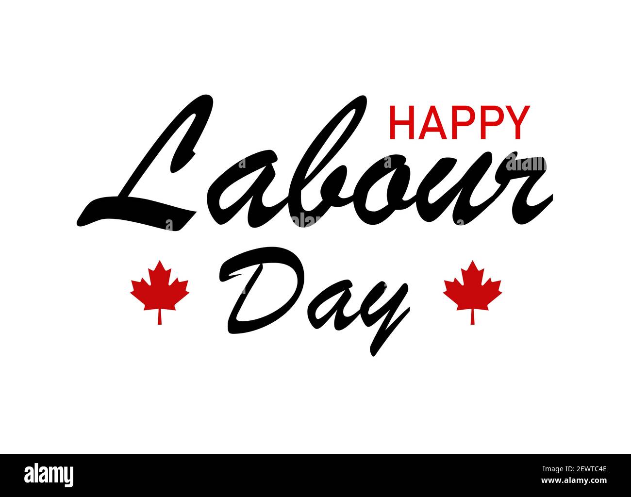 Happy Labour Day calligraphy hand lettering on white background