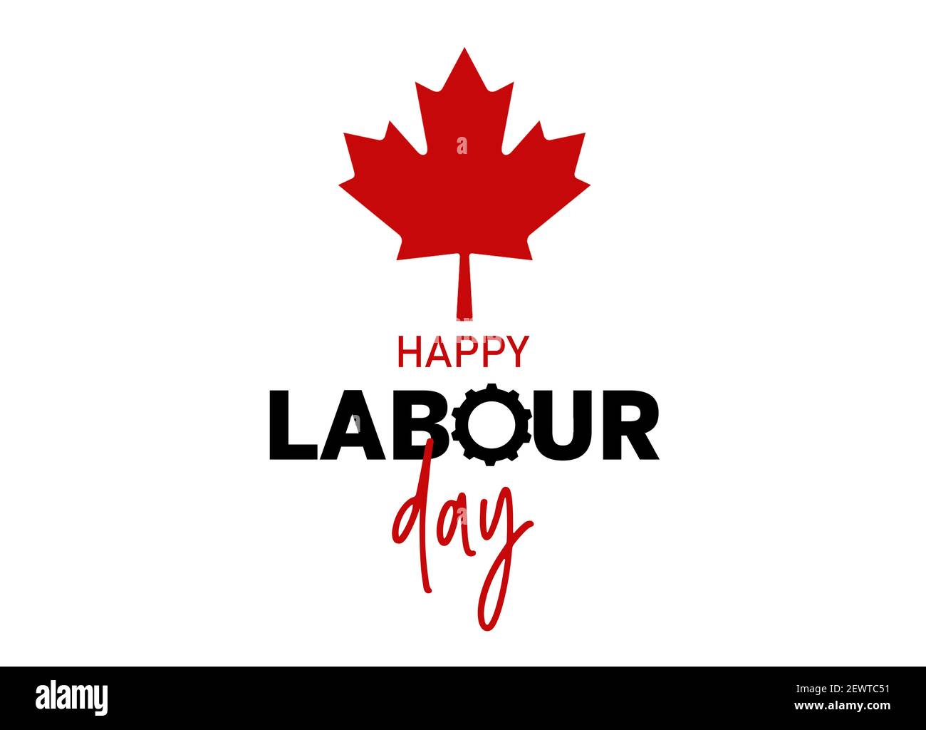 Happy Labour Day calligraphy hand lettering on white background. Holiday in Canada  typography poster Stock Photo - Alamy