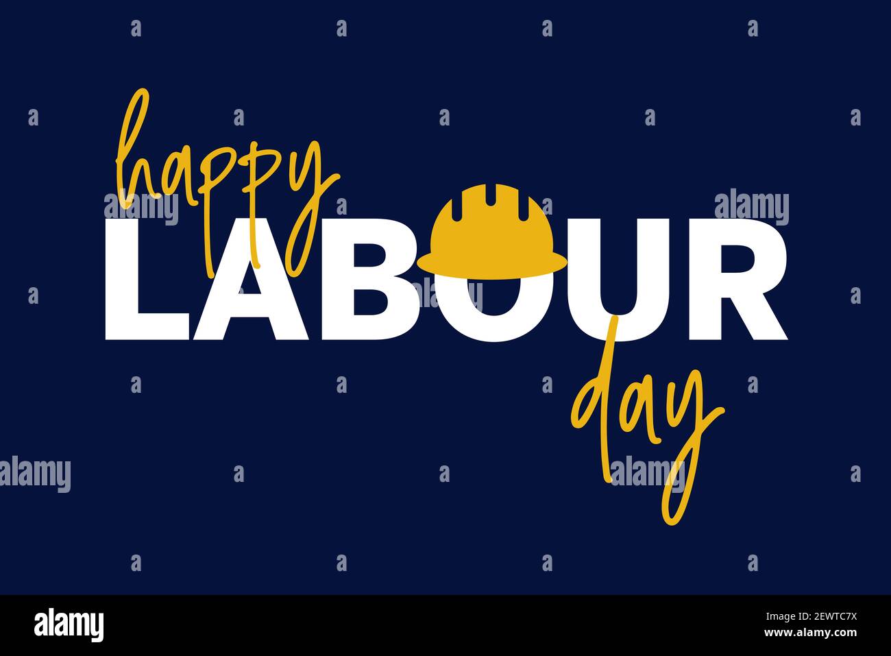 Happy Labour Day, lettering 1st may with yellow helmet. Labour Day ...