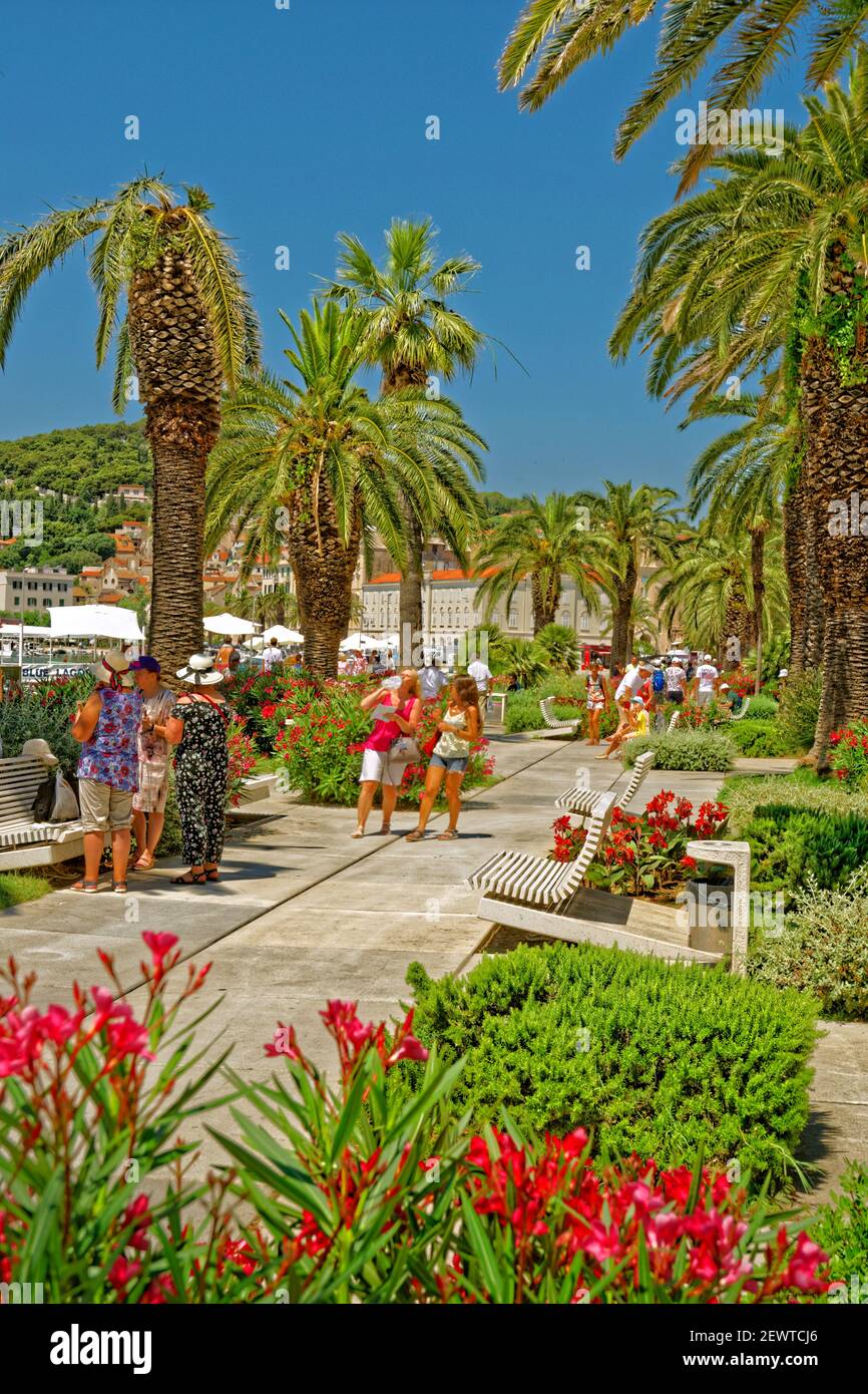 Waterfront area and promenade at Split town centre, Dalmatian Region, Croatia. Stock Photo