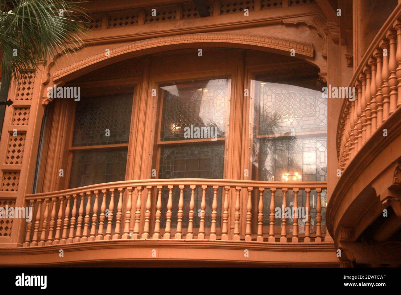 Richly decorated window and balcony at the historical Flagler College