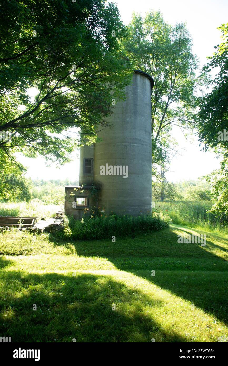 An old defunct grain silo in Door County Wisconsin USA Stock Photo