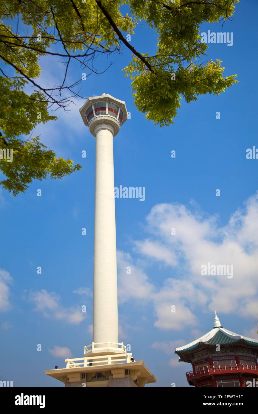 Korea, Gyeongsangnam-do, Busan, Yongdusan Park, Busan Tower Stock Photo
