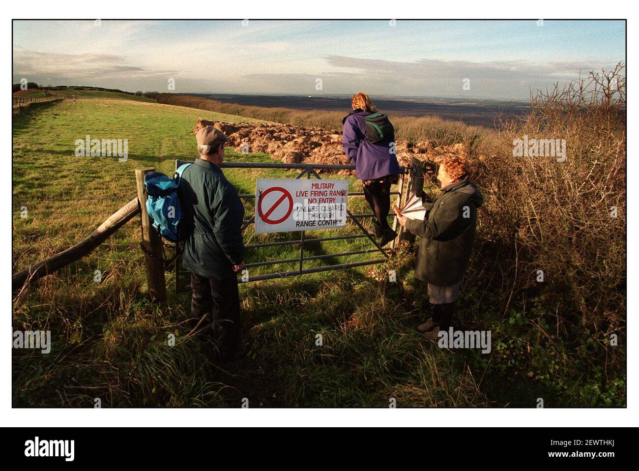 Lulworth Military firing range. NO WALKING!! Stock Photo - Alamy