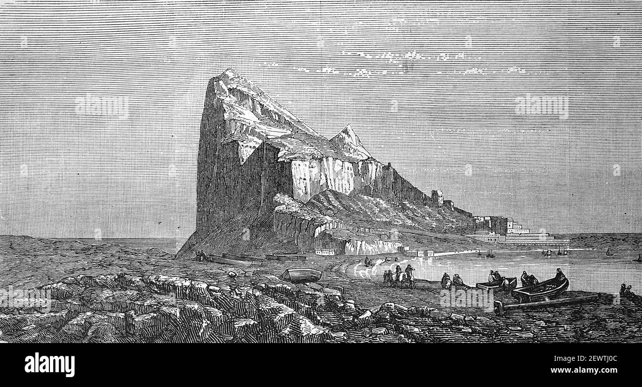 Gibraltar In The Year 1880 / Gibraltar Im Jahre 1880, Historisch,  Historical, Digital Improved Reproduction Of An Original From The 19Th  Century / Digitale Reproduktion Einer Originalvorlage Aus Dem 19.  Jahrhundert Stock Photo - Alamy