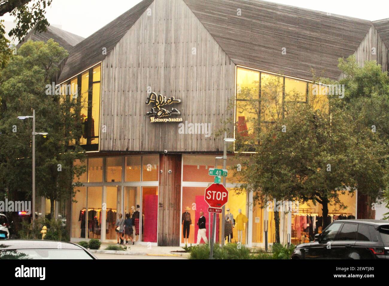 Facade of Louis Vuitton store outside the Miami Design District in Miami,  Florida. Luxury shopping center and store Stock Photo - Alamy