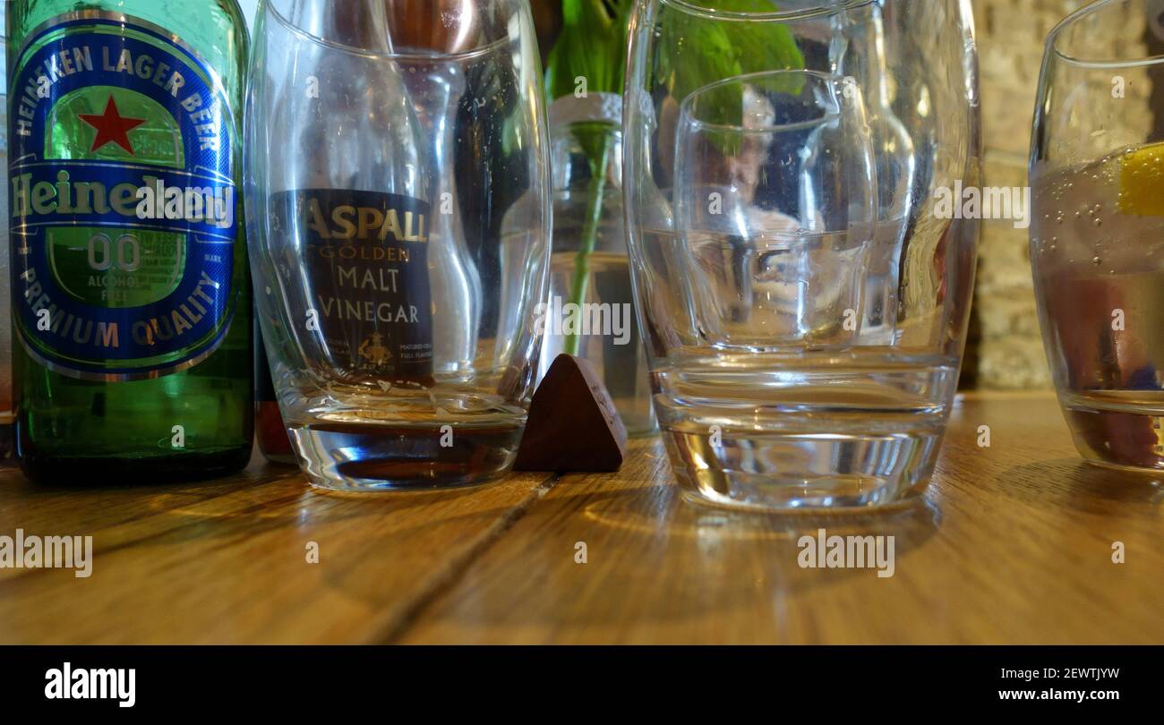 pub still life with glasses Stock Photo Alamy