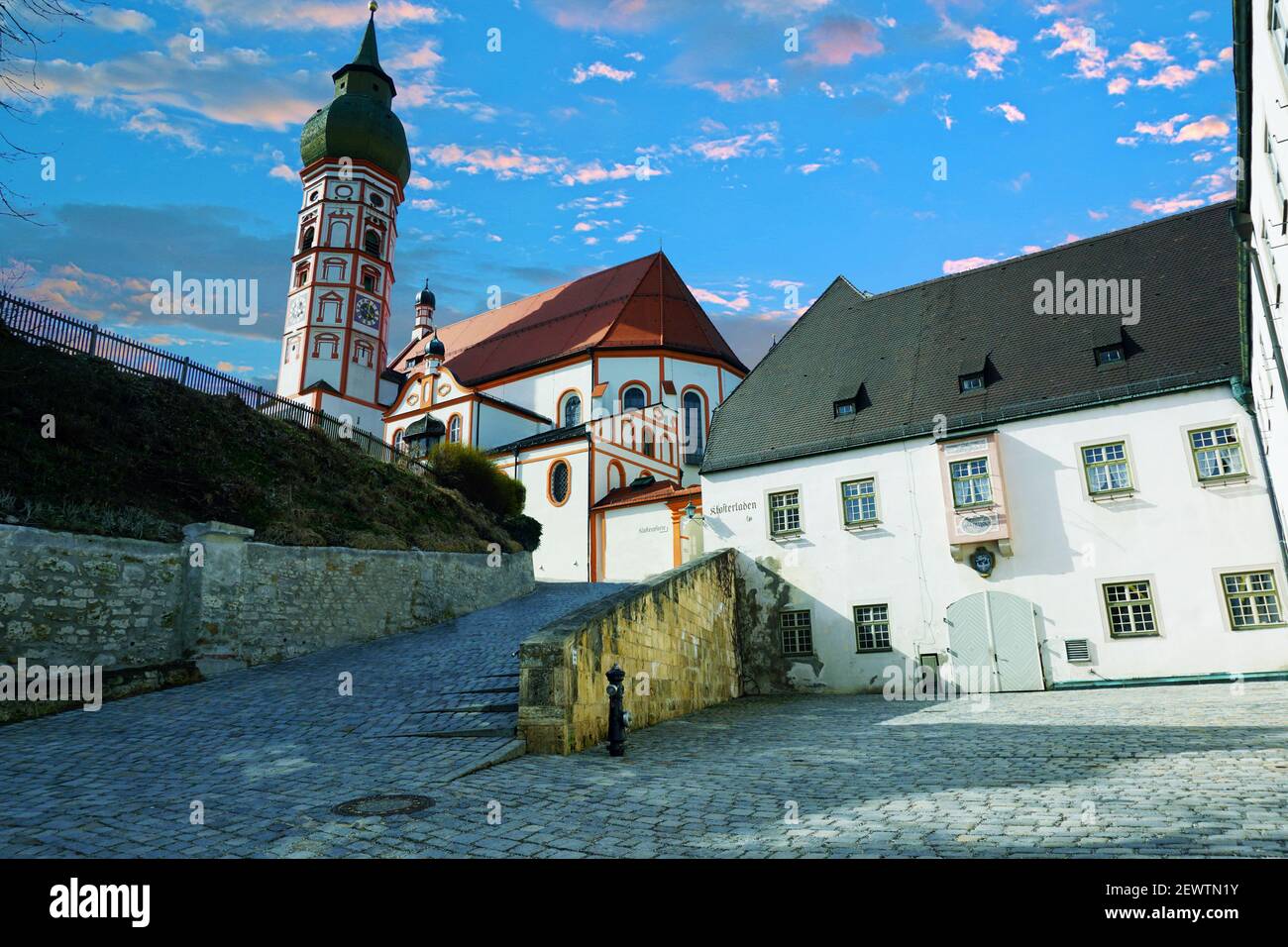 Andechs Monastery The Benedictine priory and erstwhile abbey of Andechs Abbey Bavaria, Germany, Stock Photo
