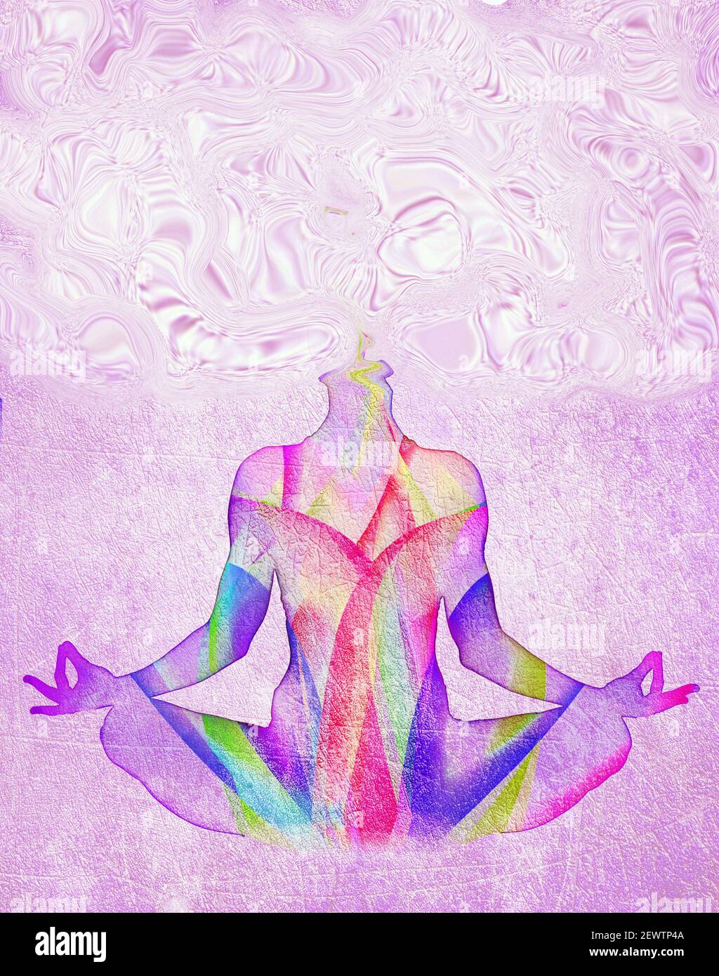meditation concept colored illustration Stock Photo