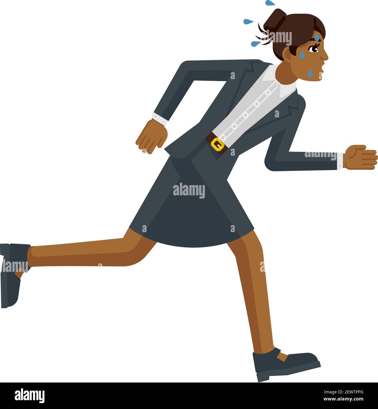 Business Woman Stress Tired Running Race Concept Stock Vector