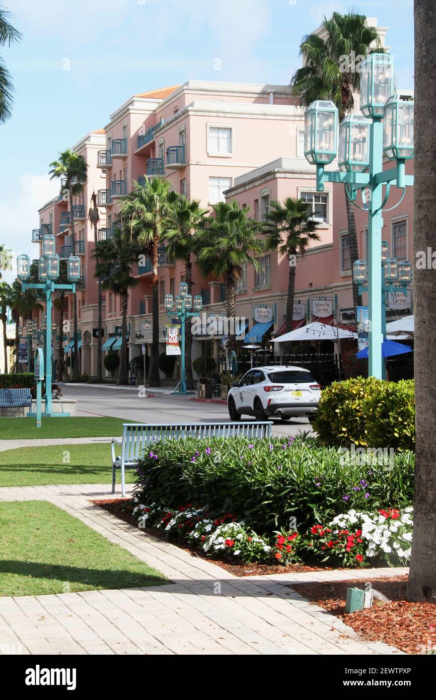 Mizner Park Shopping Mall in Boca Raton, FL, USA Stock Photo