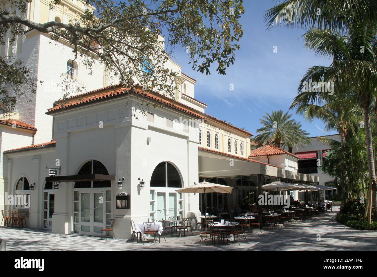 IL Bellagio Italian Restaurant in Rosemary Square, Palm Beach, Florida, USA Stock Photo