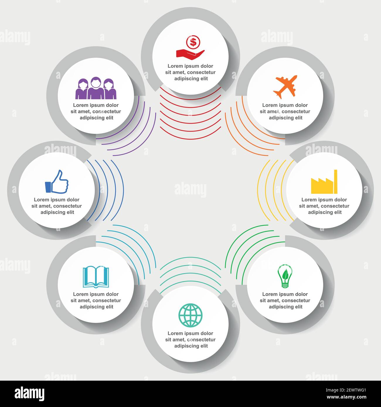 Infographic vector template for presentation, circular chart, diagram ...