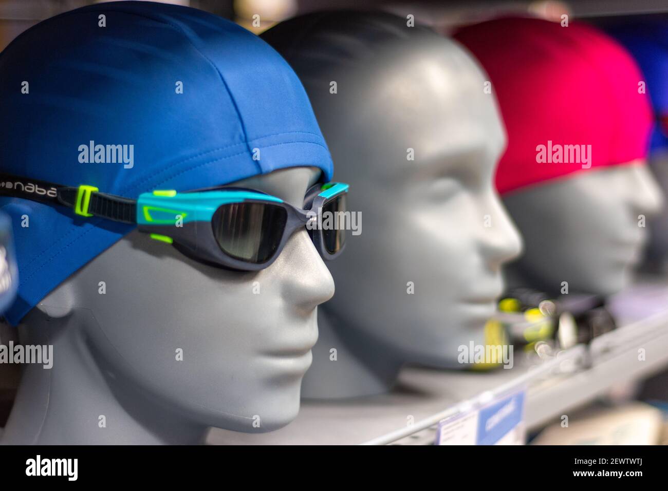 Swimming equipment store Stock Photo Alamy