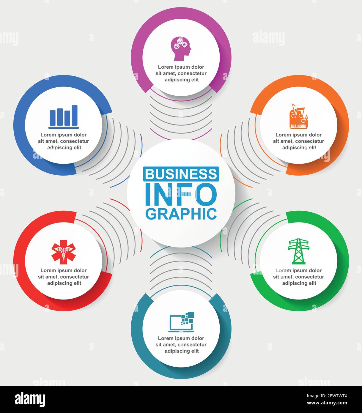 Infographic vector template for presentation, circular chart, diagram ...