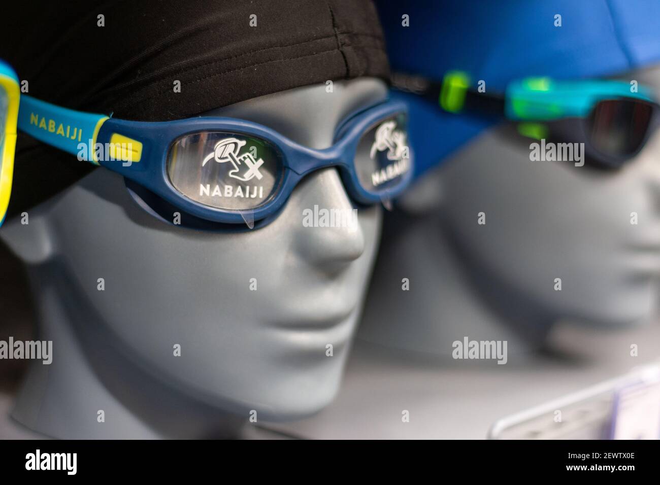 Swimming equipment store Stock Photo Alamy