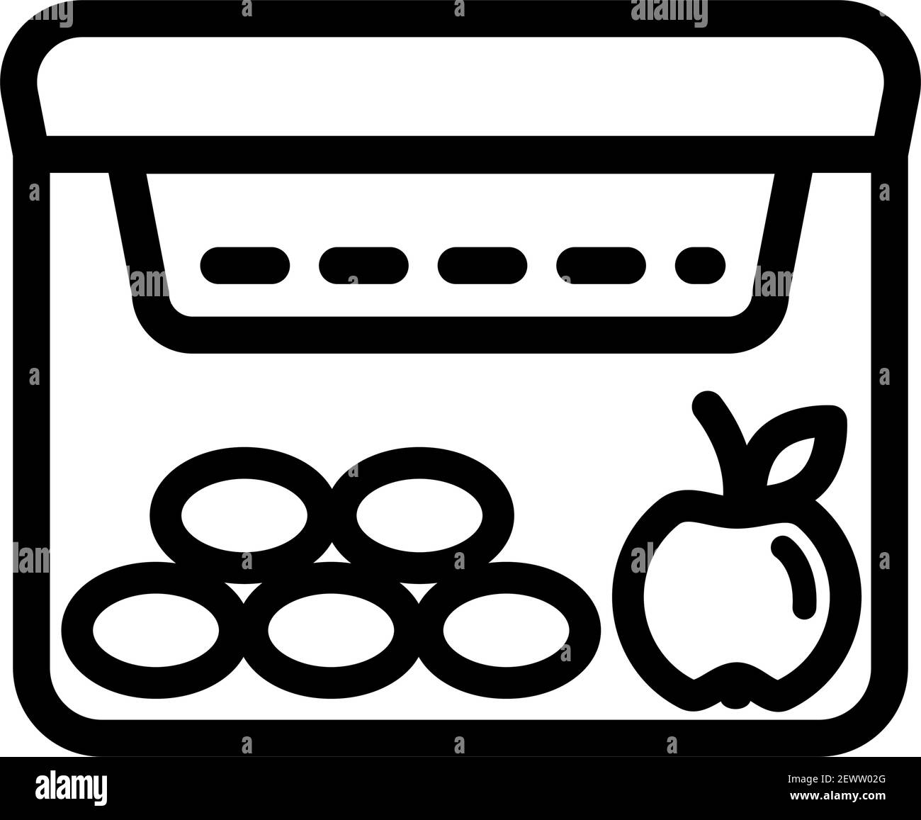 Lunchbox outline simple icon. Illustration of lunchbox icon vector for web design isolated on white Stock Vector