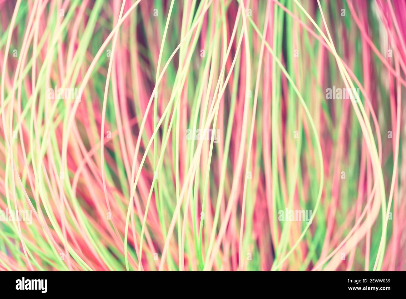 Colored thin wavy threads abstract texture background Stock Photo