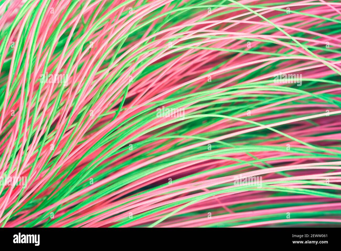 Colored thin wavy threads abstract texture background Stock Photo