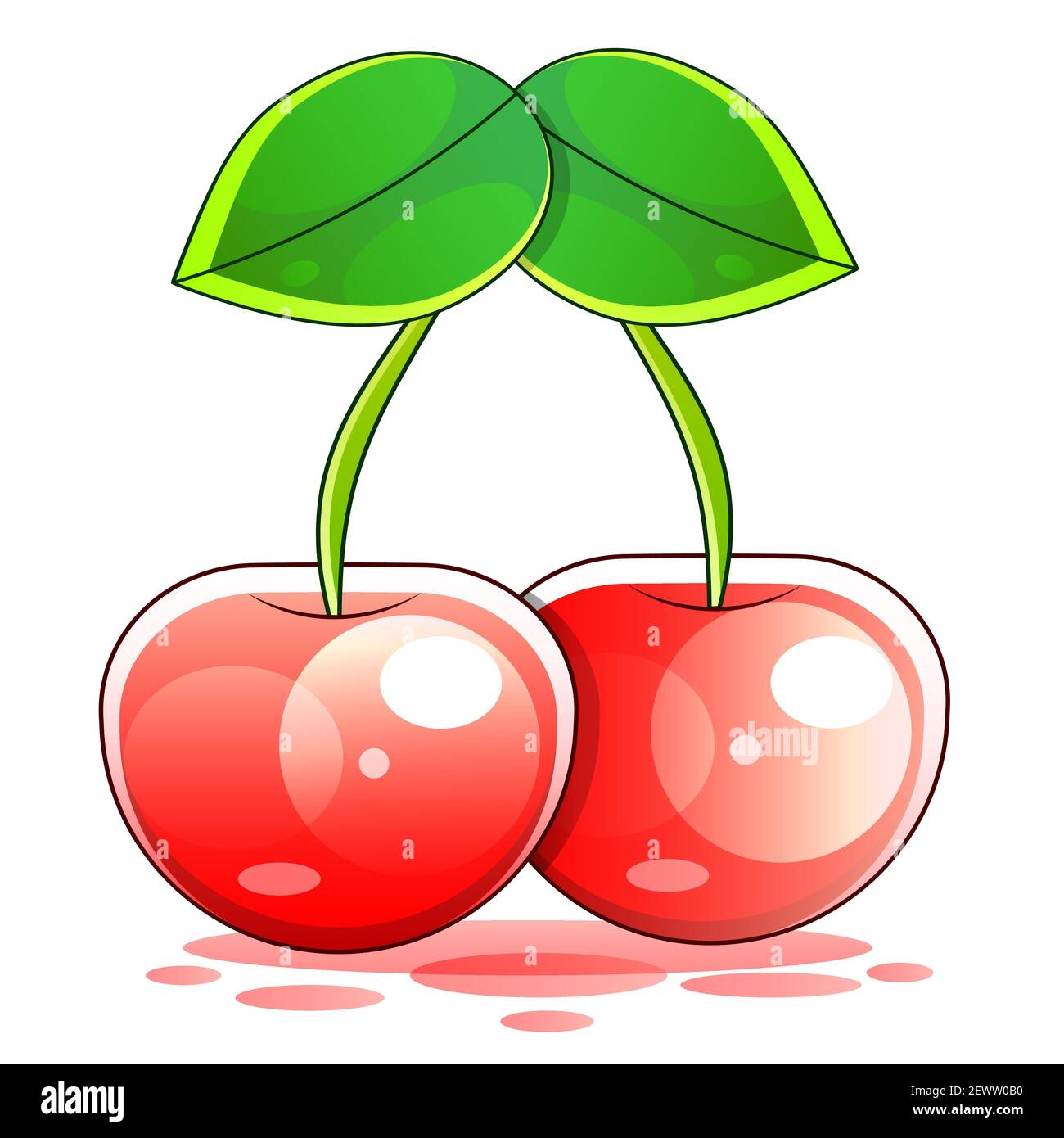 Cherry berry with leaves. Collection of different fresh cherry Stock Vector Image & Art Alamy