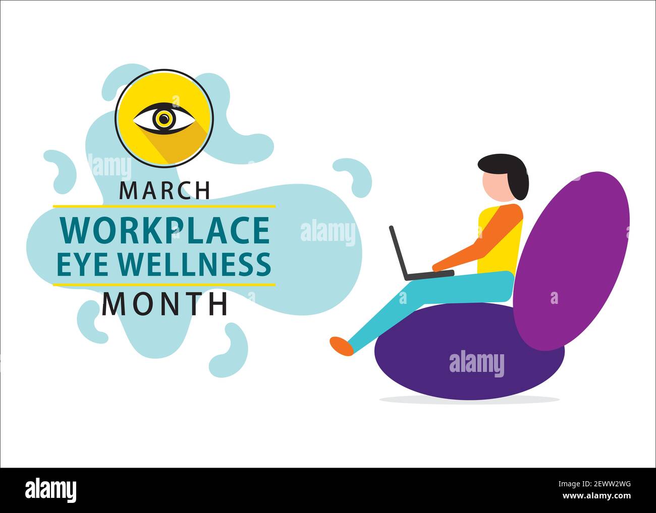 vector-illustration-of-march-is-workplace-eye-wellness-month-theme