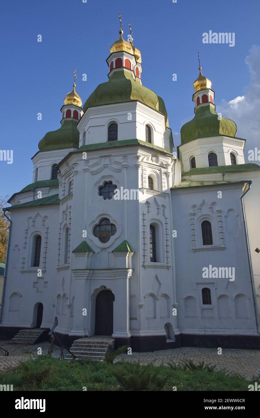 Cathedral Church of St. Nicholas in Nizhyn. The building dates back to the early Ukrainian Baroque. An old Orthodox church. Stock Photo