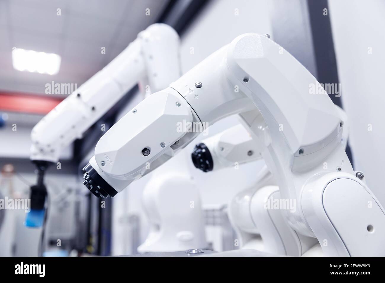 Automatic mechanical hand robot for programming. Modern industrial ...