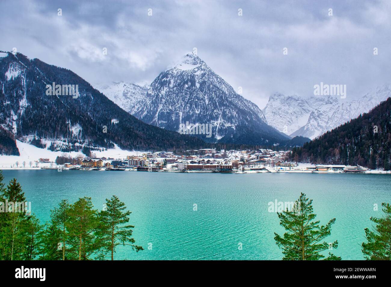 The Lake Achensee in Schwaz Tyrol and Achenkirch Stock Photo