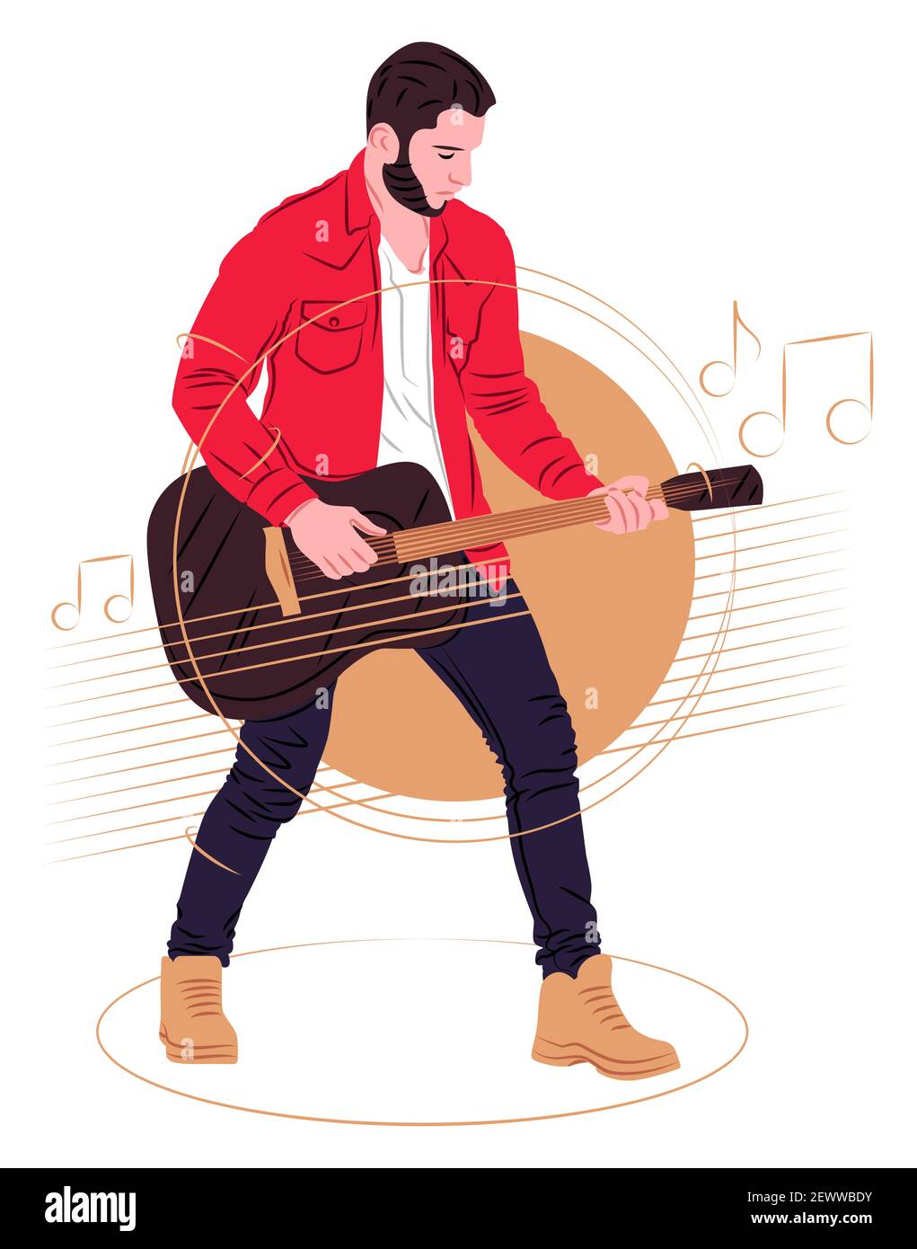 Vector guitarist in shadow of sharp lines style Stock Vector Image & Art -  Alamy