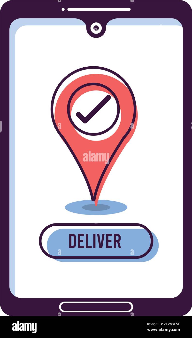 smartphone with delivery app icon Stock Vector Image & Art - Alamy