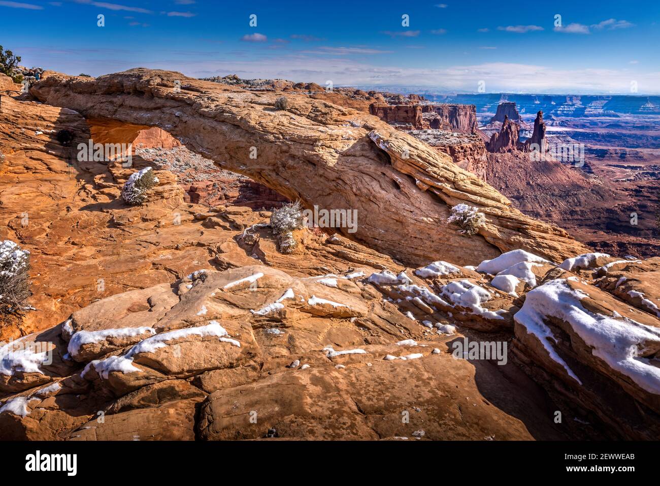 The famous Mesa Arch in the Arches National Park, Utah Stock Photo