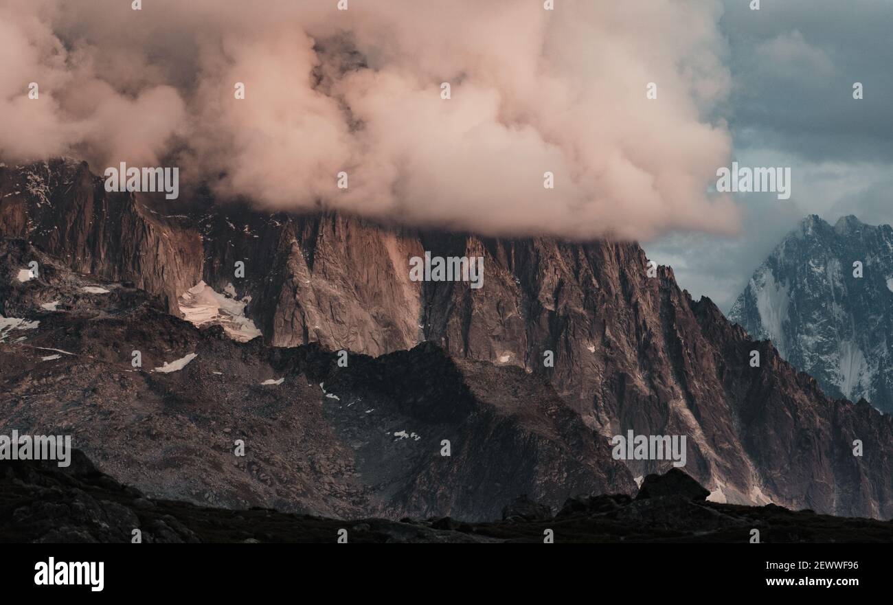The scenic foggy French Alps Stock Photo - Alamy