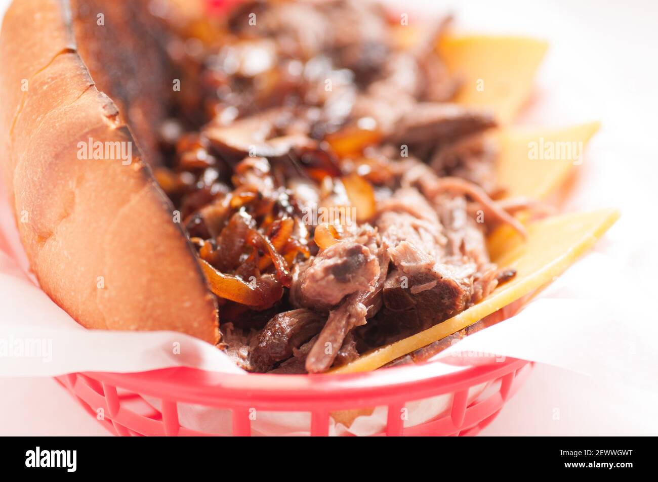 classic french dip au jus or beef dip with fries and sauteed onions