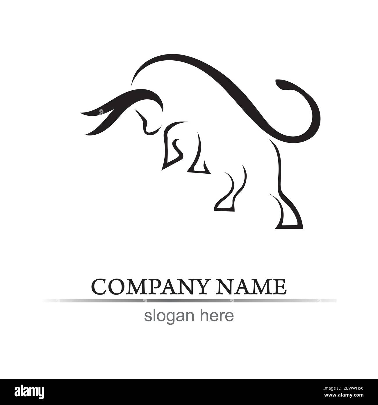 Bull horn logo and symbols template icons app Stock Vector