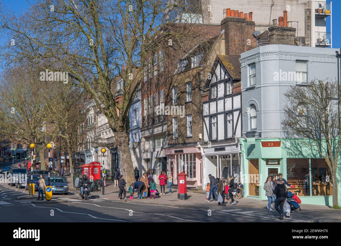 Hampstead High Street North London England Stock Photo