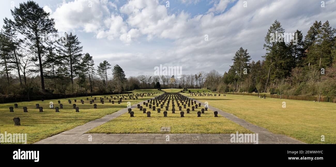 gravestones at a soldier's cemetery of the second world war in cologne Stock Photo
