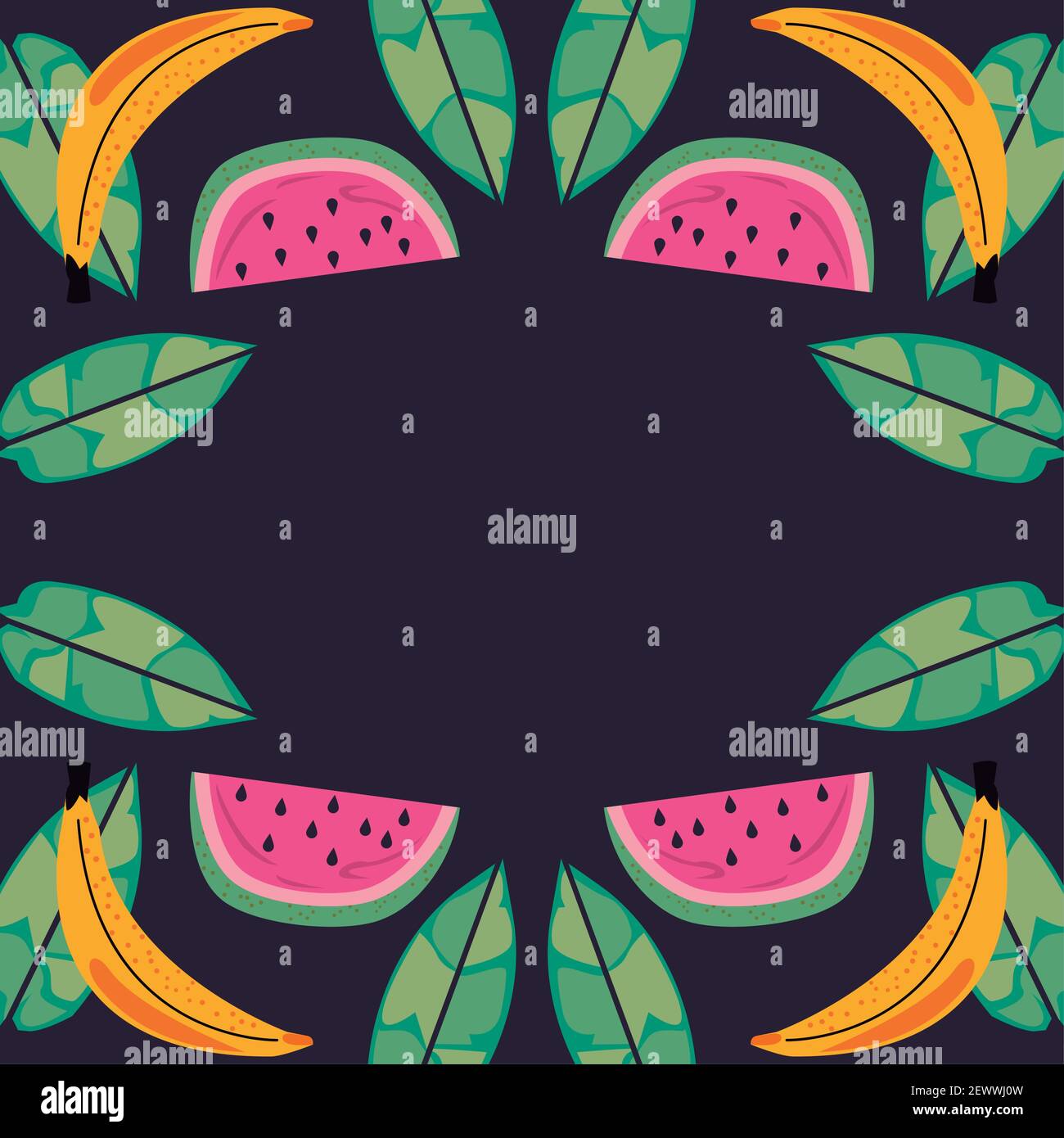 exotic fruits and leafs pattern Stock Vector Image & Art - Alamy