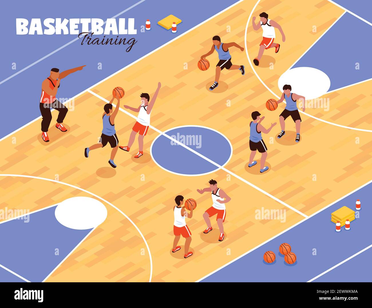 Isometric school sport kids team basketball background composition with  view of basketball court and playing children vector illustration Stock  Vector Image & Art - Alamy