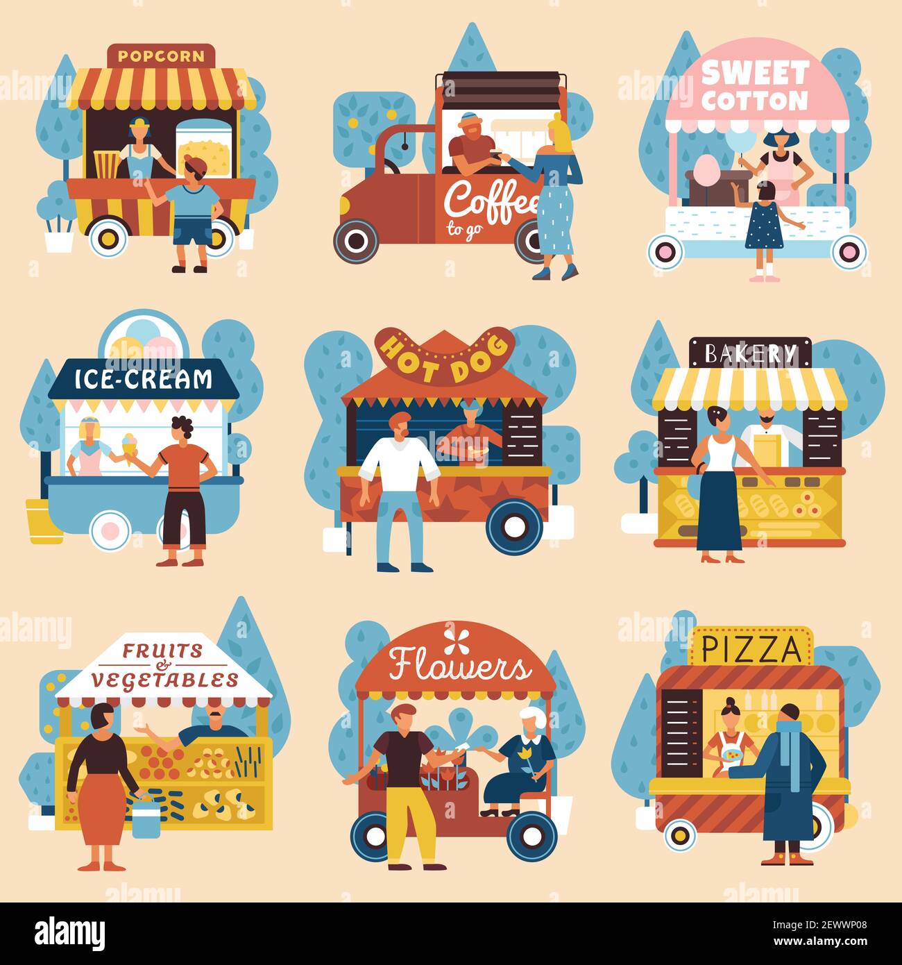 Stand sellers Stock Vector Images - Alamy