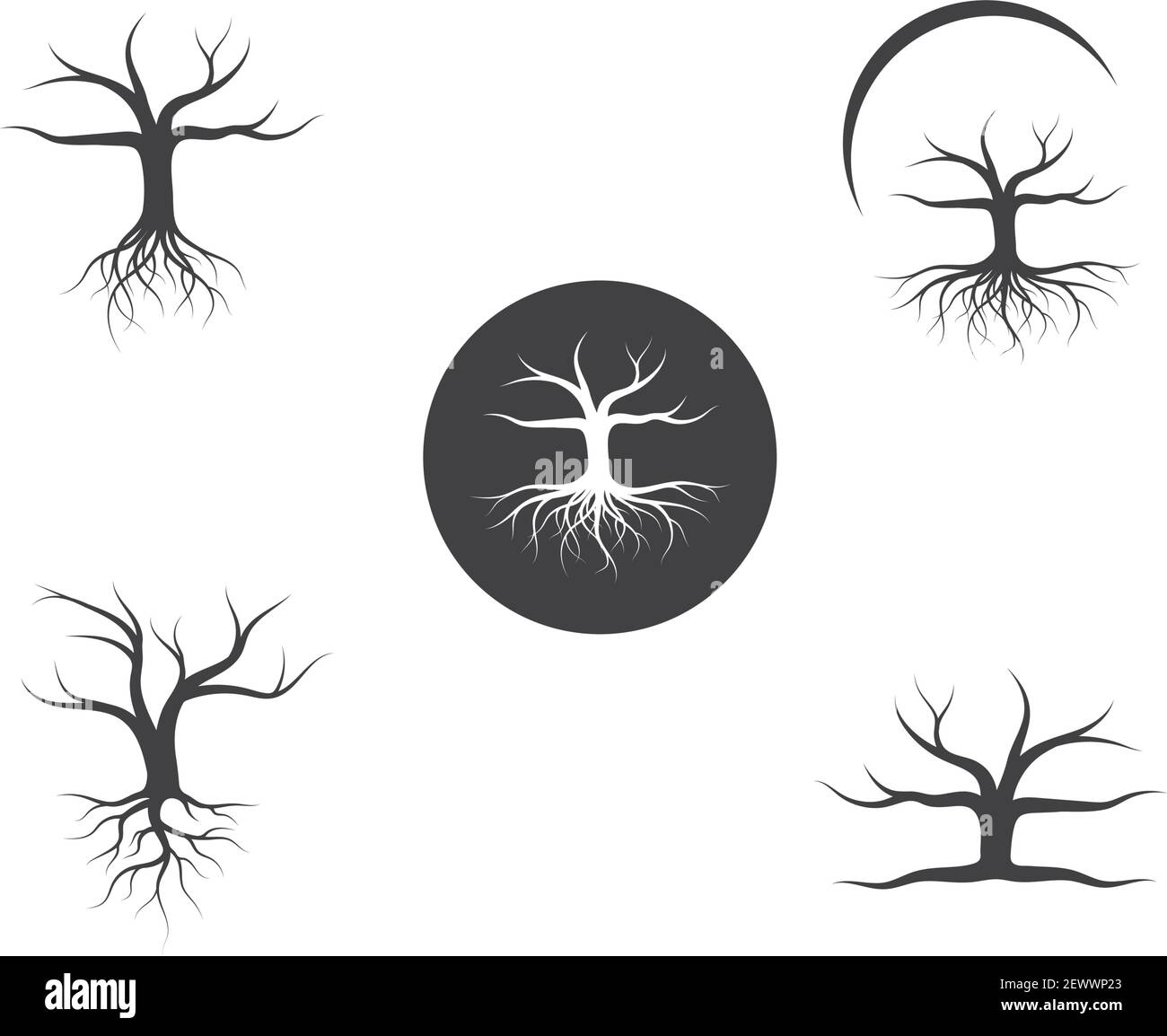 Tree without leaf icon logo template vector design Stock Vector Image