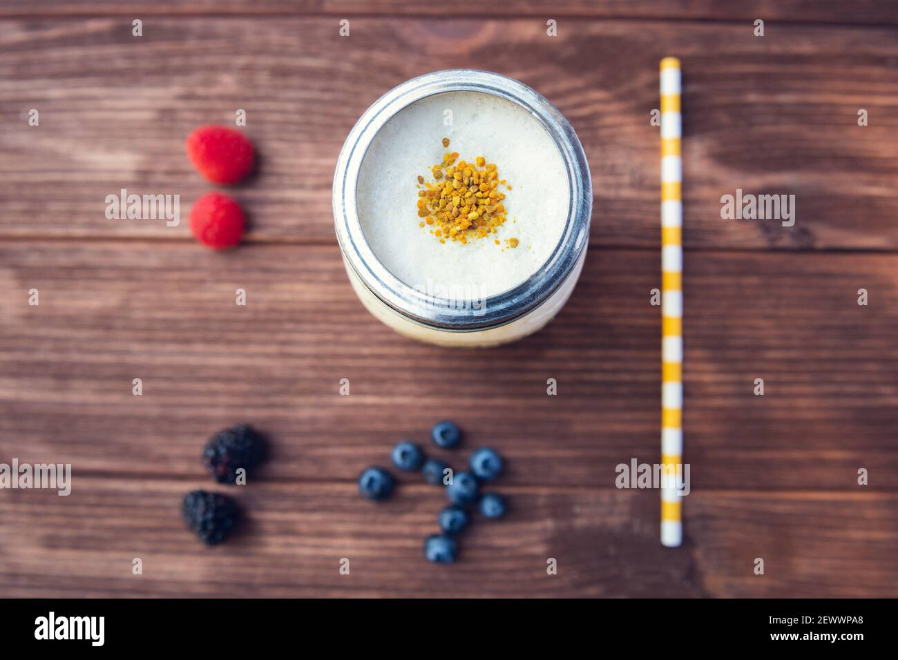 Smoothie with superfood. Detox vegan diet, healthy lifestyle Stock