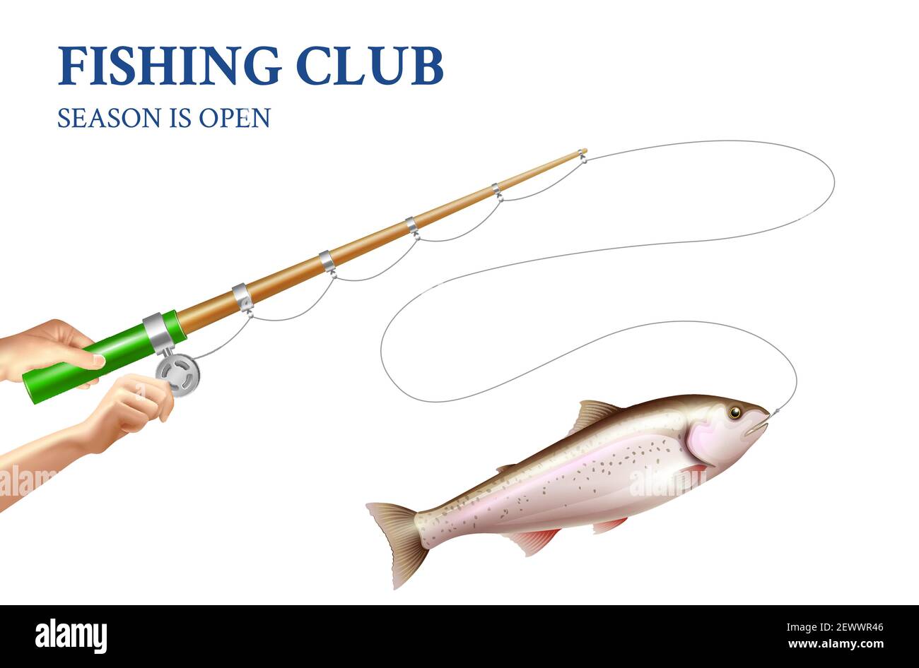 https://c8.alamy.com/comp/2EWWR46/fishing-of-rainbow-trout-on-rod-with-spinning-reel-on-white-background-realistic-vector-illustration-2EWWR46.jpg