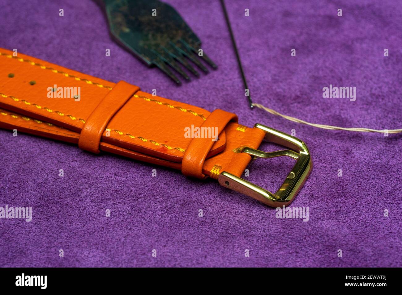 Beautiful leather watch straps Stock Photo Alamy