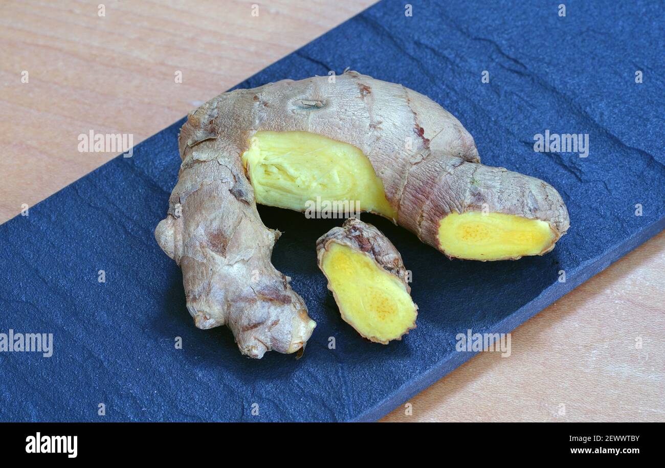 Knob of fresh ginger root Stock Photo Alamy